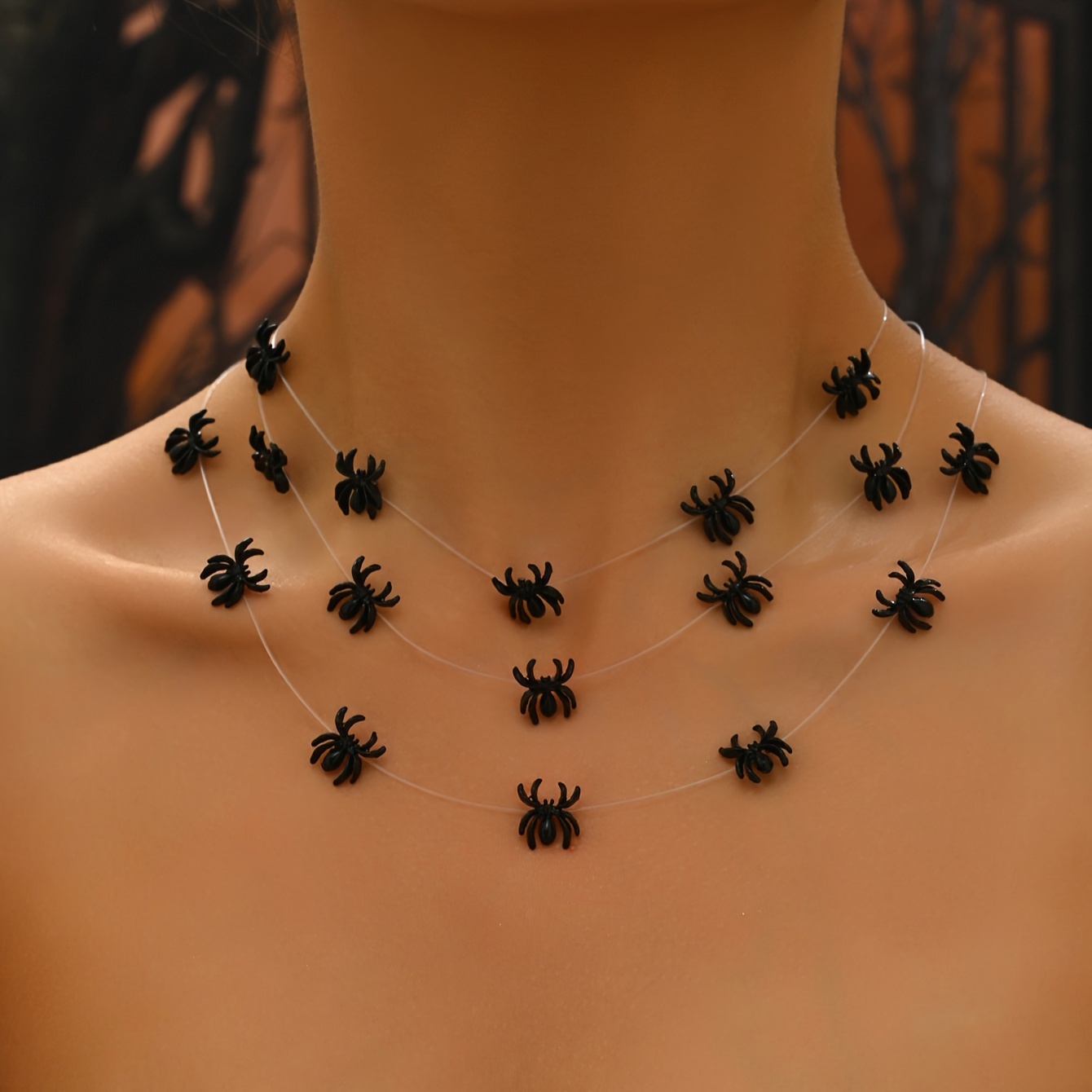 

Halloween Spider Necklace - , Spiders For Women