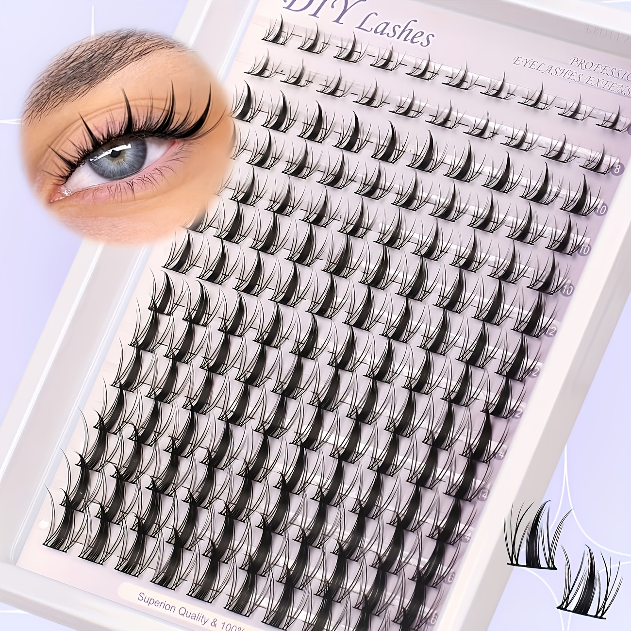 Of 140 Eyelash Extension Set 8-18mm Comic Style Eyelash Roll - Eyelash Extension Wet Anime Drawing Eyelashes