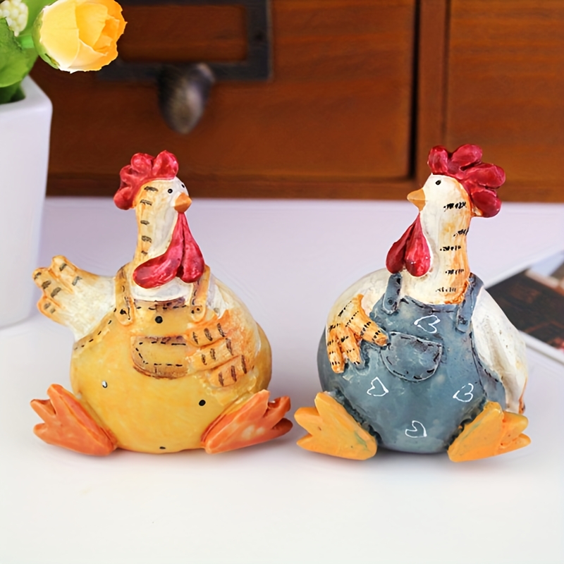 Image of 2pcs Country Style Resin Crafts Couple's Decorations For Study Living Room Ornaments Home Decoration Easter Gift
