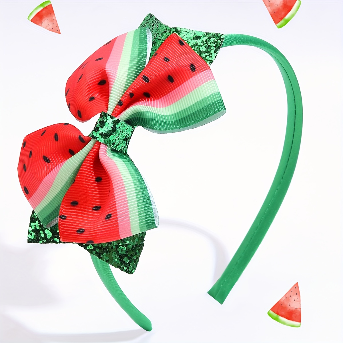 

Watermelon Glitter Bow Headband For Girls - Birthdays, Showers & Photoshoots