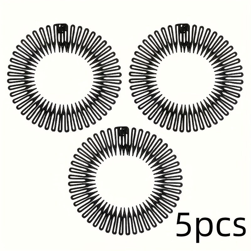 5/10pcs Set Elastic Hair Combs, Invisible Fixing Combs, Flexible Elastic Headbands, Hair Accessories, Random Color