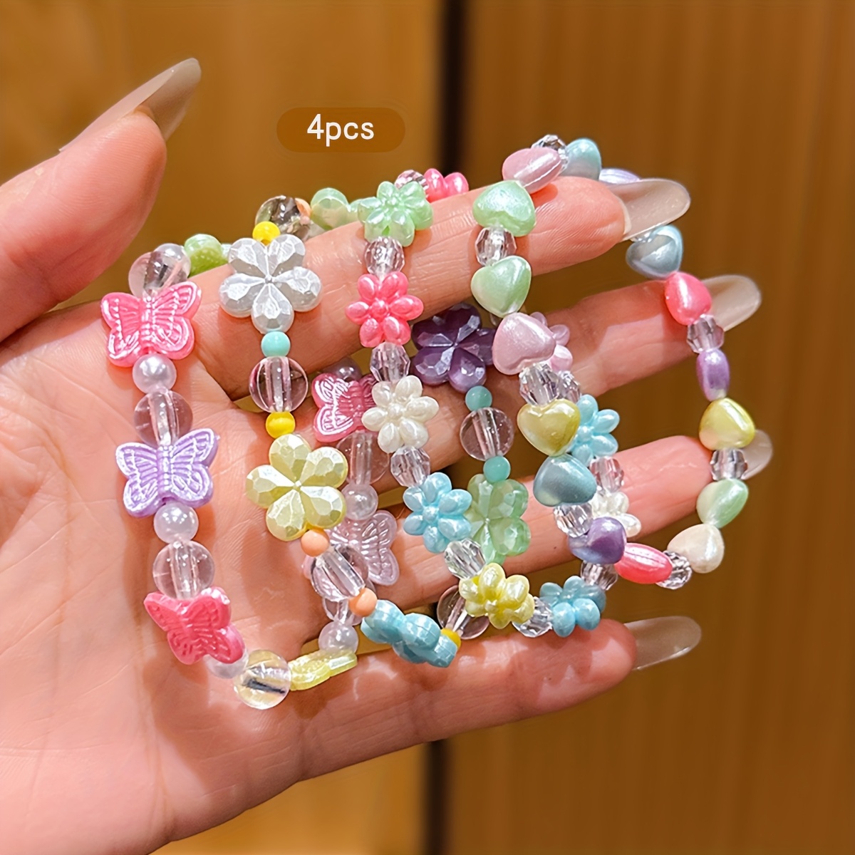Pack De 3 Pulseras De La Amistad Ajustables Para Niñas – Diseños De Flores, Corazones Y Mariposas En Rosa, Regalo Ideal Para Cumpleaños Y Fiestas Infantiles