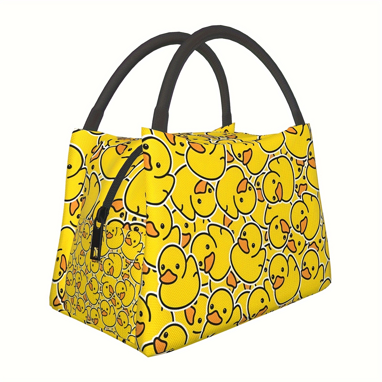 

Universal Applicable Duck Pattern Portable Cooler Bag - Insulated Reusable Lunch Tote For Camping, Picnic, Beach Essential - Polyester Fabric For Home, Restaurant, Office, Outdoor - 11x6.3x6.7 Inch