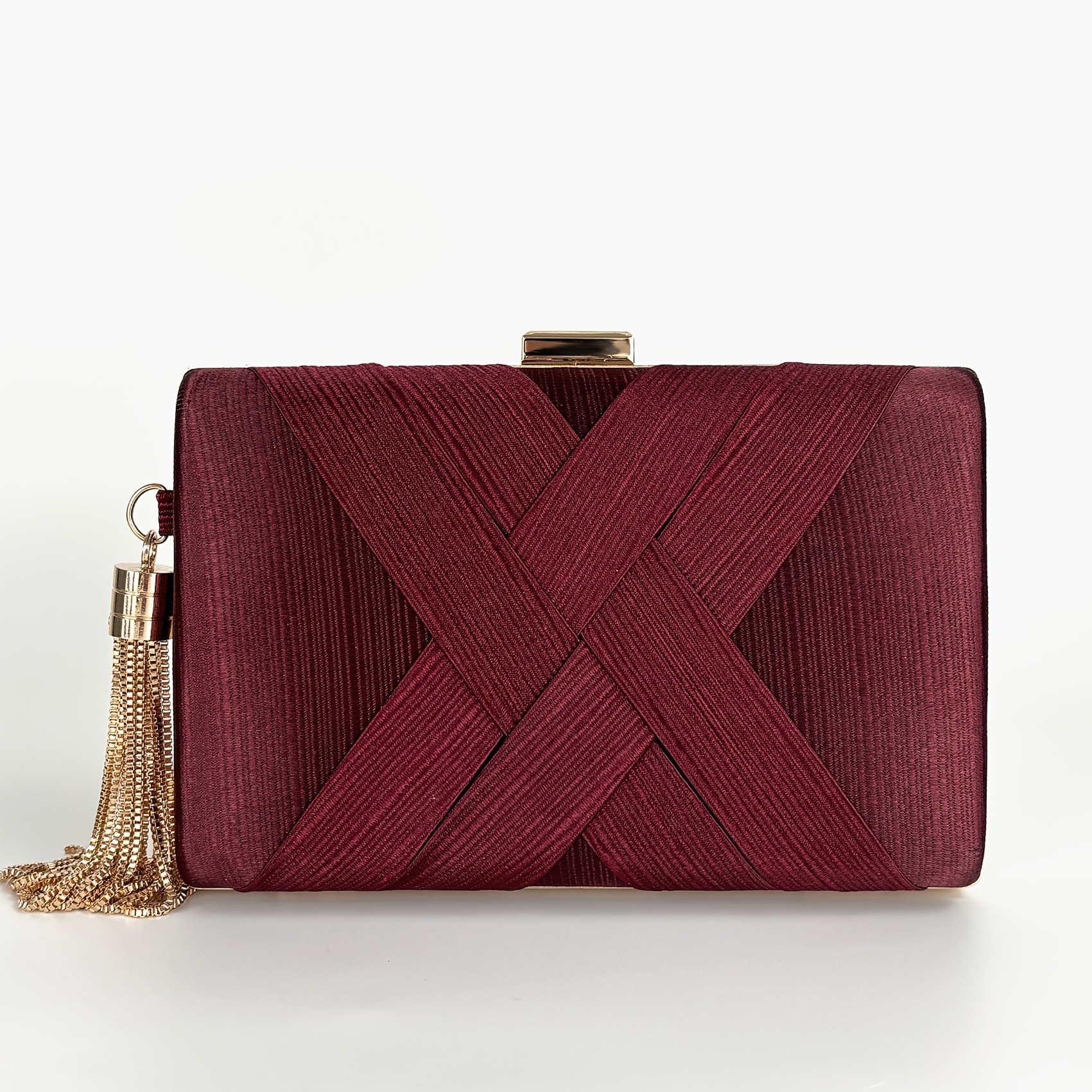 TEMU Women's Handbag Square Tassel Elegant Single Shoulder Clutch
