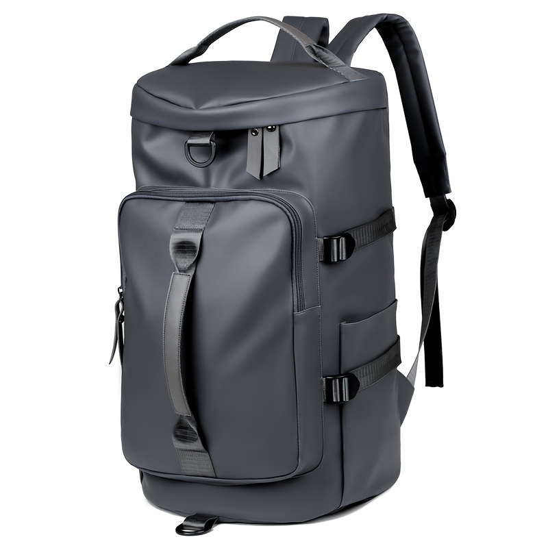 Image of High-capacity Men's Backpack, Gym Tote Bag, Round Cylinder Single Shoulder Crossbody Bag, Suitable For Hiking And Mountaineering Trips.