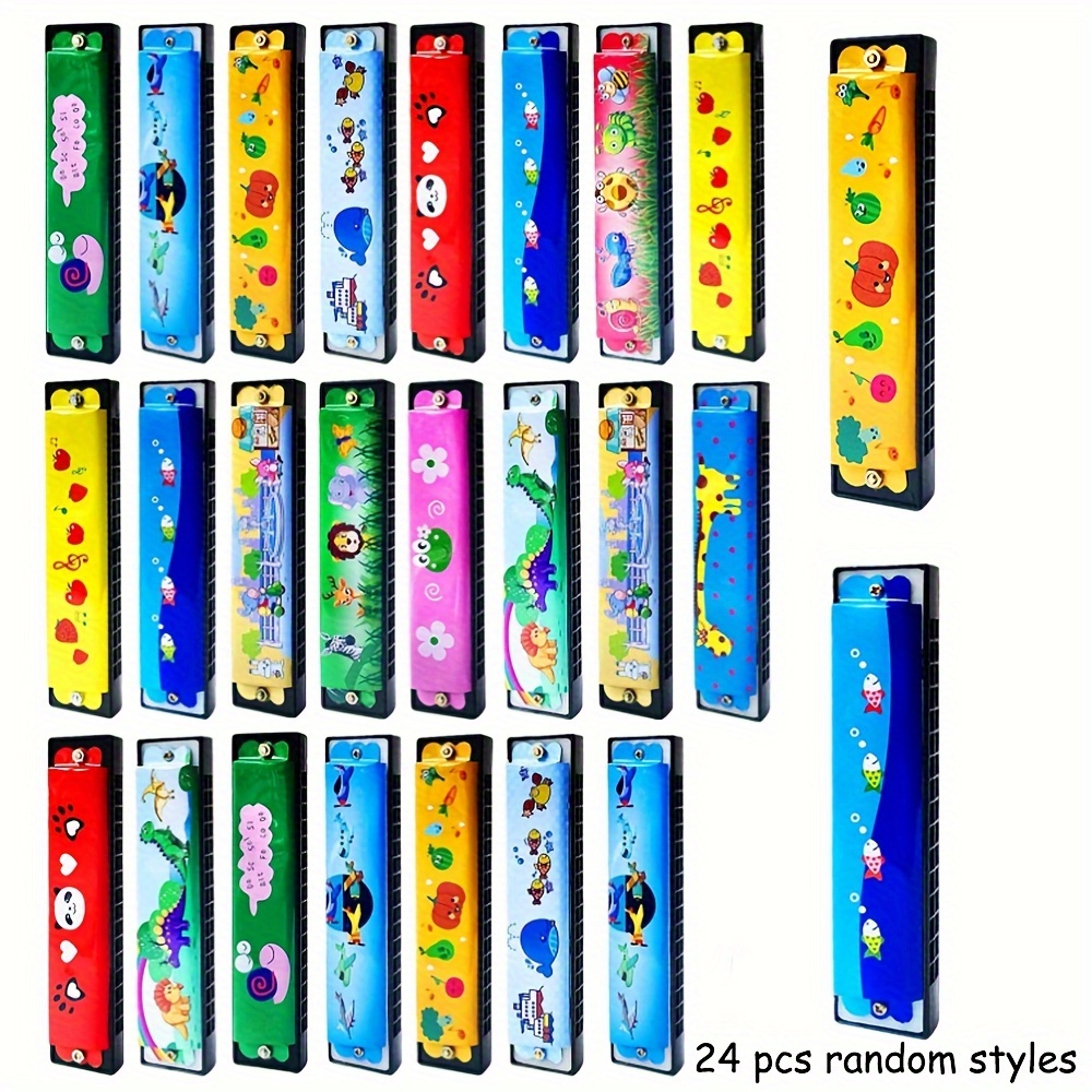 

24-pack Random Cartoon Pattern Metal Harmonicas, Party Favors For Birthday, Bachelorette, Graduation, Christmas, Halloween, Hanukkah, New Year, Graduation Season, No Feathers, Home & Kitchen Supplies