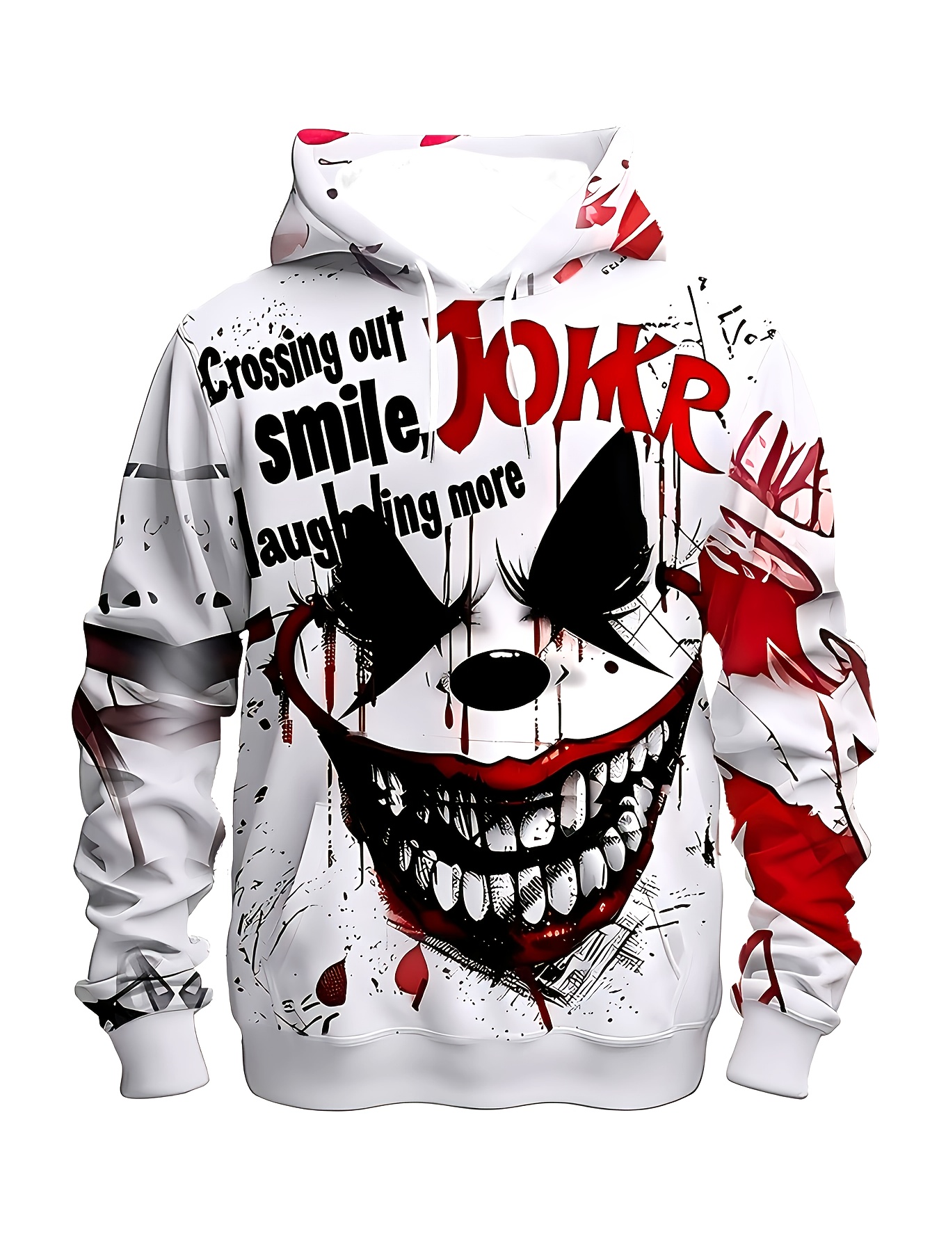 Joker-hoodie voor heren met 3D-print