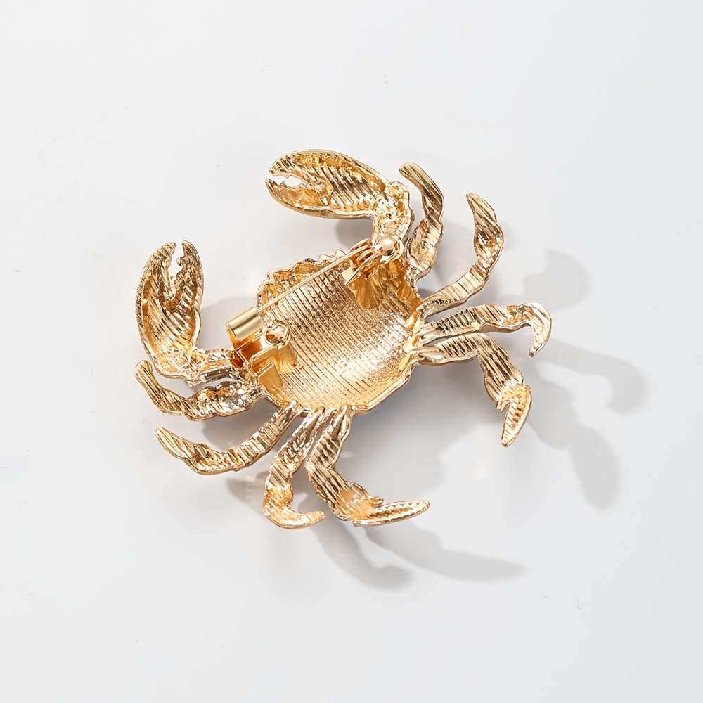 Exquisite Crab Enamel Brooch, Patriotic Football Pin