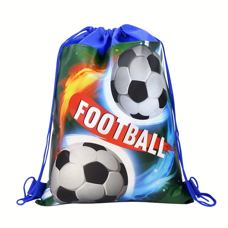 Print Drawstring Gift Bag, Double-sided Soccer Party Favor, -themed Storage Bag, Snack & Candy Pouch, Sports-themed Birthdays & Events, Party Supplies, Decorations