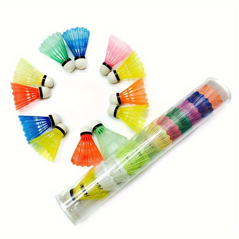 

12pcs, Colorful Plastic Badminton, Portable Sports Badminton Balls For Outdoor Entertainment Sports, Random Color