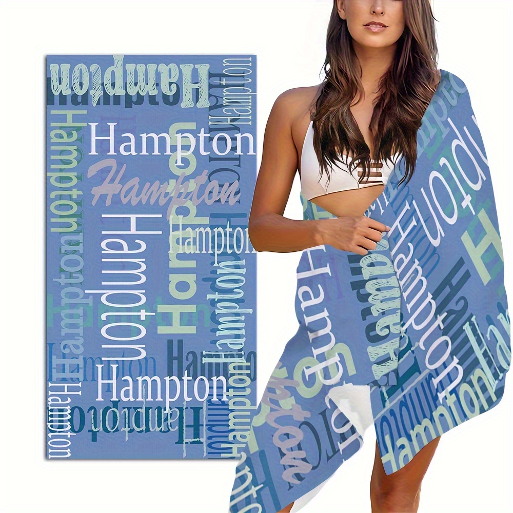 

1pc Personalized Beach Towel, Customized Pool Towel, Summer Beach Blanket, Beach Essentials, Vacation Travel Accessories