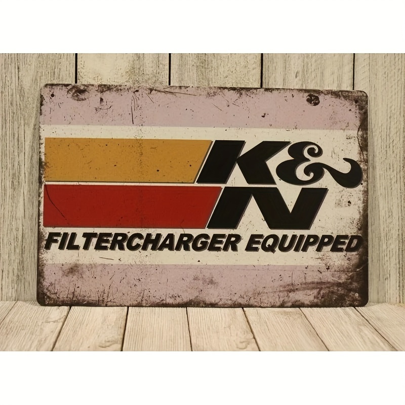 

Vintage K&n Tin Metal Sign - 8x12, Iron Construction, Perfect For Auto Enthusiasts