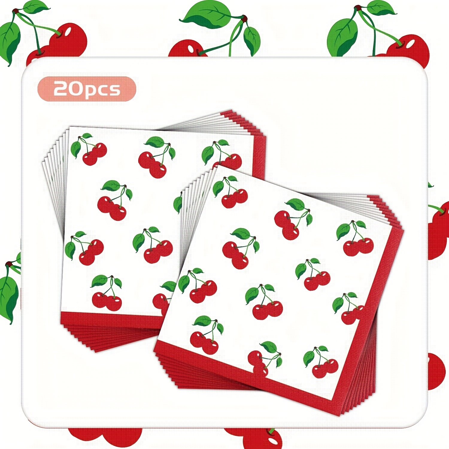 E-shop Kirsch-Servietten - 3-lagig | Junggesellinnen--Servietten, Dinnerparty-Deko, Geburtstagsdekoration, Niedliche Tischdekoration