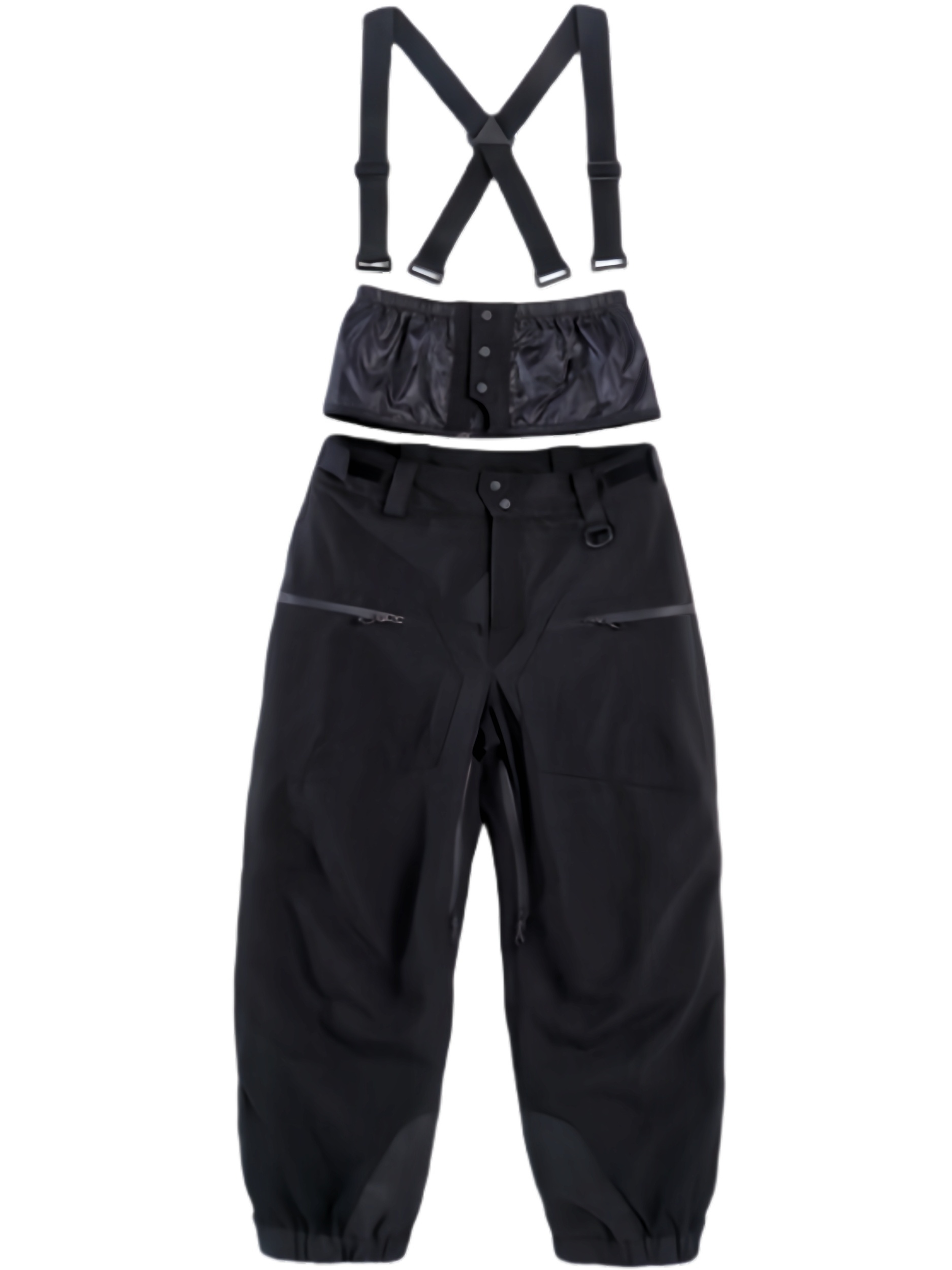 mens thickened warm snow pants adjustable straps sleeveless Temu