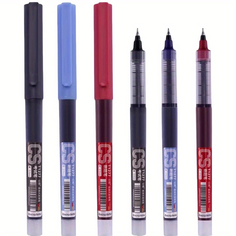 TEMU 6-pack Rollerball Pens, Liquid Ink Gel Pens, Rollerball Ink Pens