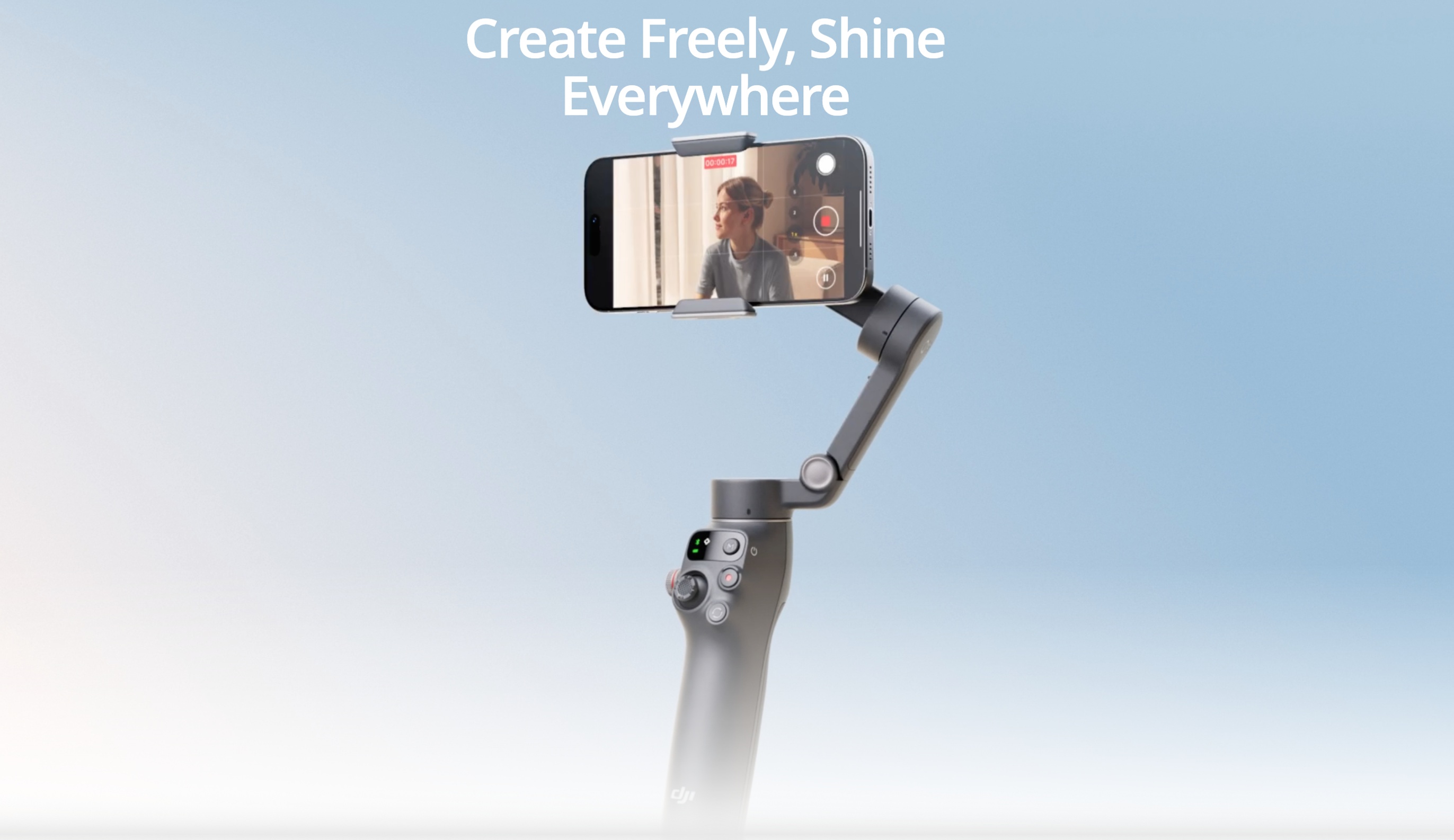 DJI Osmo Mobile 8 Standard Set | Device Only, Direct Phone Connection, Ultra-Comfortable Grip, Low Angle Shots, Built-in Extension Rod and Tripod, 3-Axis Gimbal Stabilization, USB Charging, Wireless, Ideal for Live Streaming, Vlogging, Recording