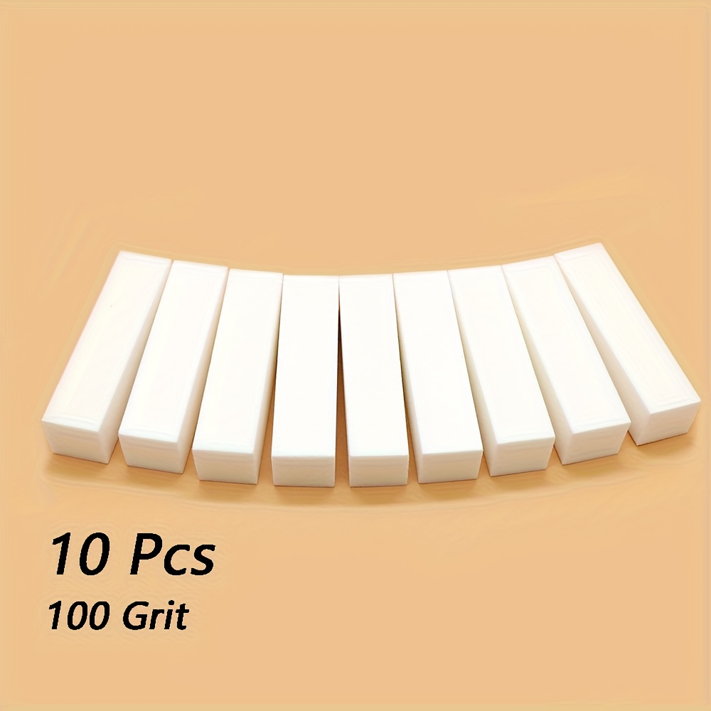 10pcs Eva Sponge Nail File Buffer Buffing Sanding Block Grit Manicure Nail Shaping Tool Pedicure Care For Fingernails And Toenails (white)