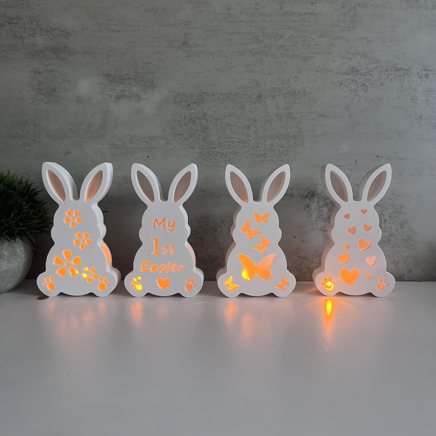 

Easter Bunny Silicone Mold, Diy Handcrafted Cute Decor, Cement Plaster Decorative Ornament, Epoxy Resin Casting Mold, Irregular Shape, Lighting