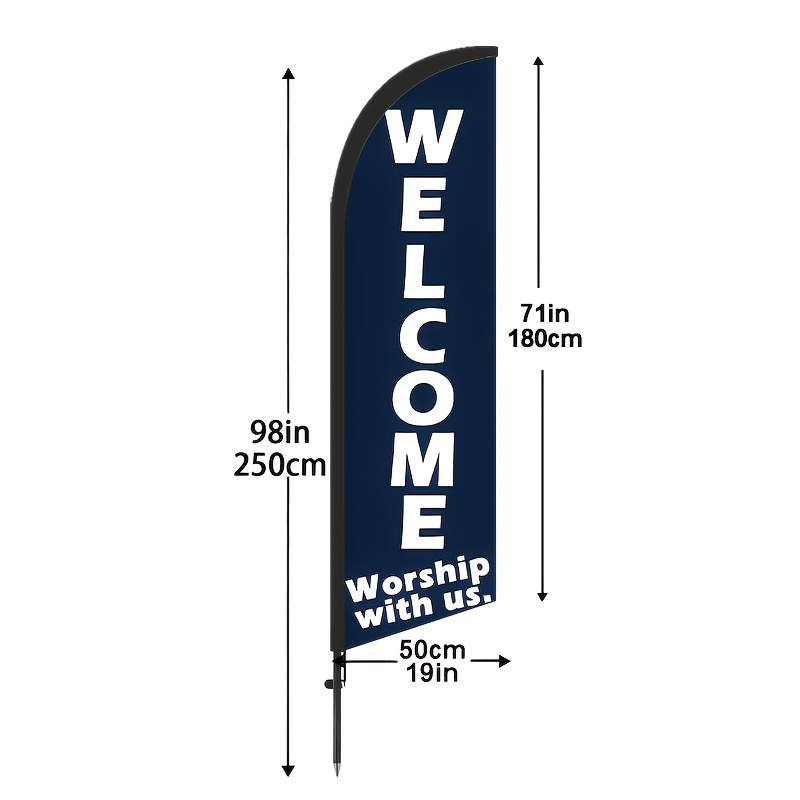 TEMU A Set Of 6.5-foot Tall Advertising Pennant Flags For Grand , Beach Flags, Double-sided Display, And , Wind-resistant And Durable, Portable And ,