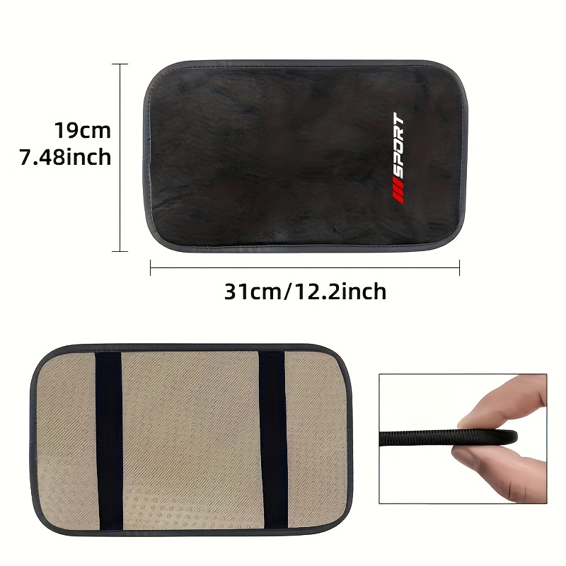 1pc Sport Style Car Center Console Armrest Cushion, Plush Material, Soft And Comfortable, Non-slip Bottom, Universal Center Armrest Pad, Suitable For Most Cars