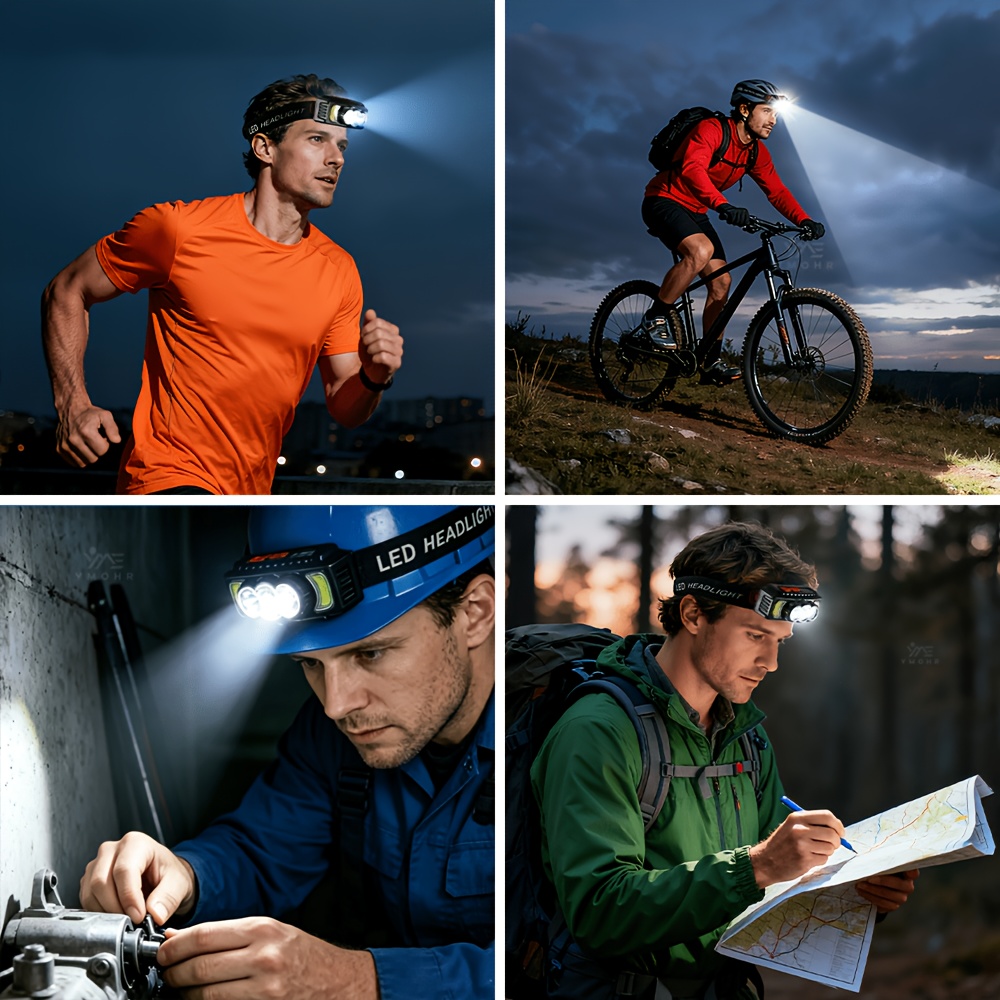 High Lumens Rechargeable Headlamp with 7 Lighting Modes