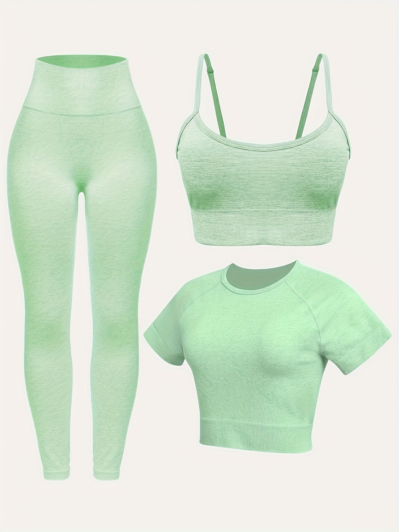 Zimi Workout Outfits for Women 2 Piece Seamless Rib-knit Sports Bra High  Waist Yoga Leggings Sets Blue S