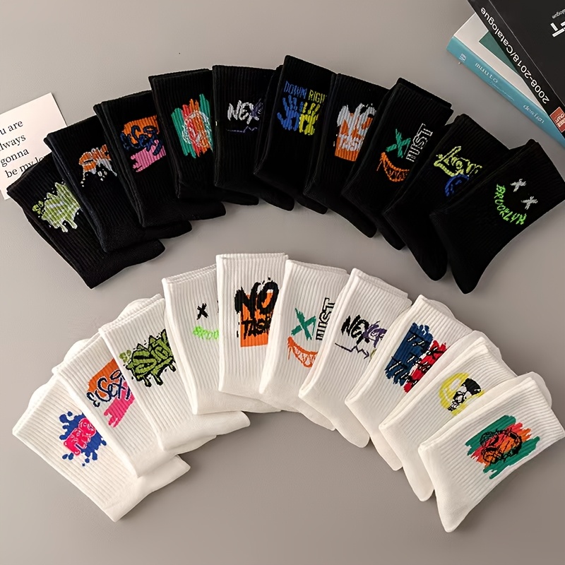 

8 Pairs Of Men' Basketball Socks, In Styles, Fashionable And Moisture-wicking, Sweat-resistant