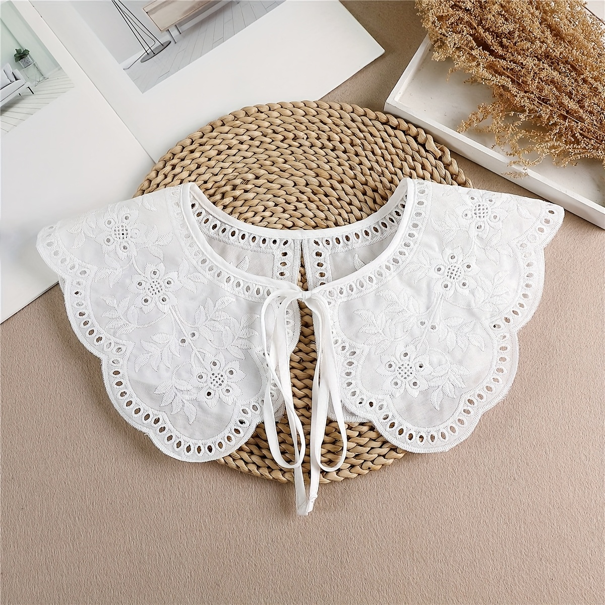 TEMU Women's Detachable Collar Shawl, Outer Wrap, Decorative Collar, Outer Wrap Women's Clothing, Tie Accessory, Detachable Collar, Fake Collar For