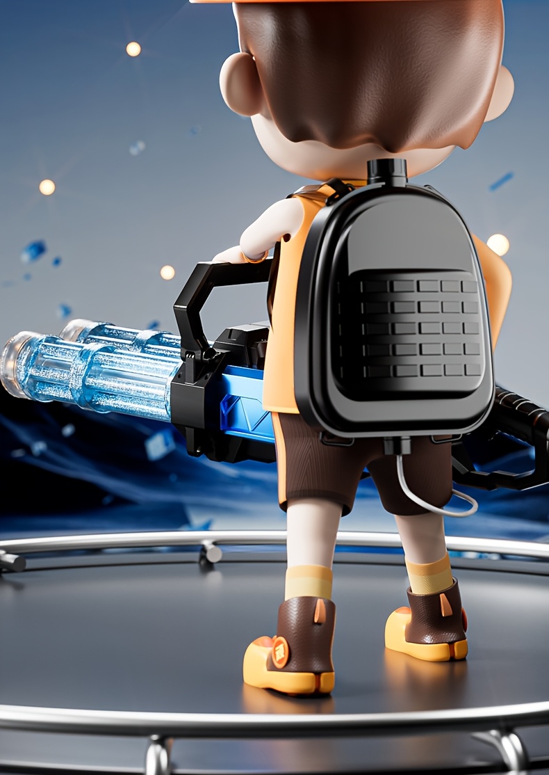 Powerful Dual - Barrel Gatling Electric Water GunFor Adults & Youngsters, Shoots Up To 49ft, LED Sensor, Big Tank - Perfect For Pool & Summer Parties