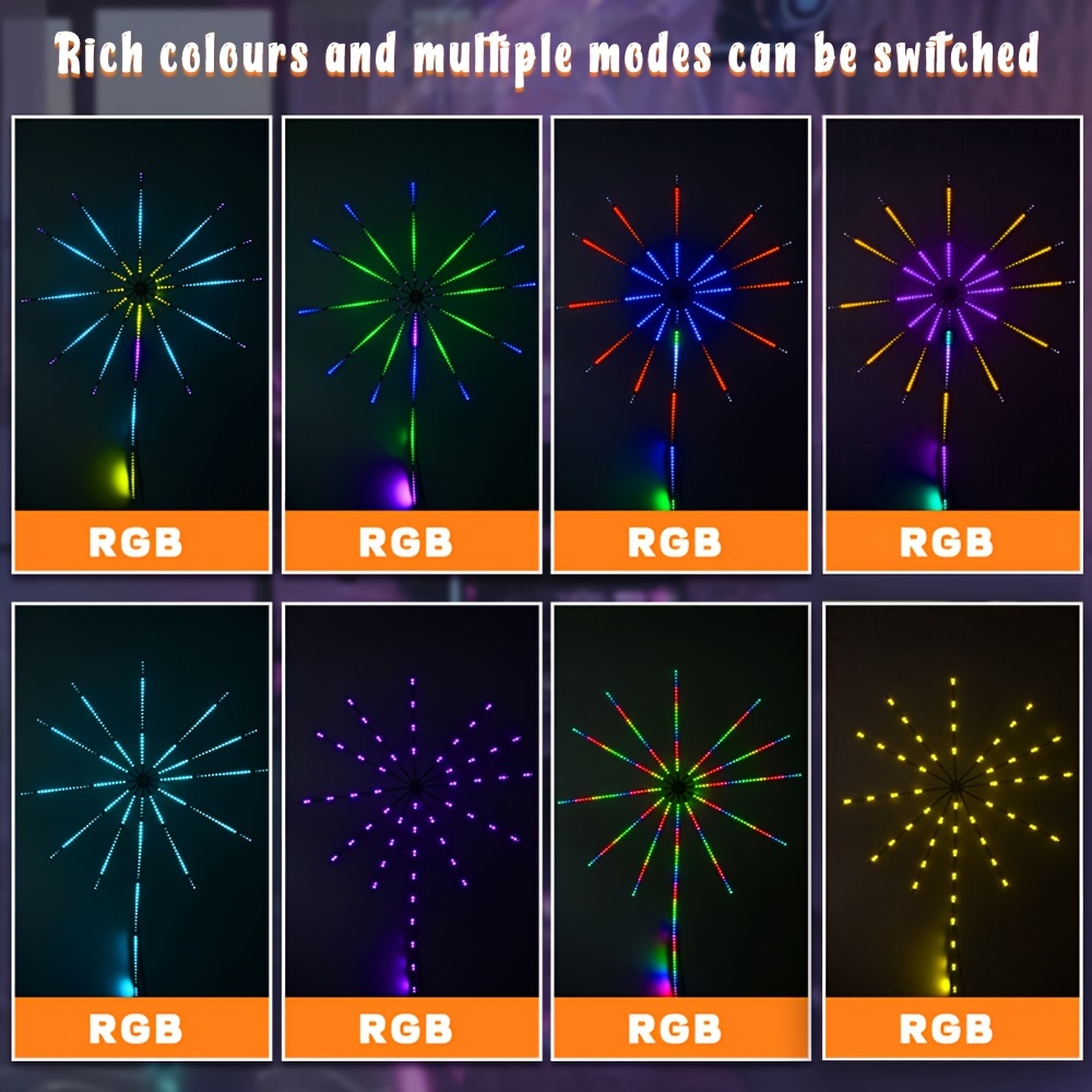 1pc remote control led strip lights fantasy colorful fireworks led lights with music synchronization decorating bedroom room stage wedding Product details 1
