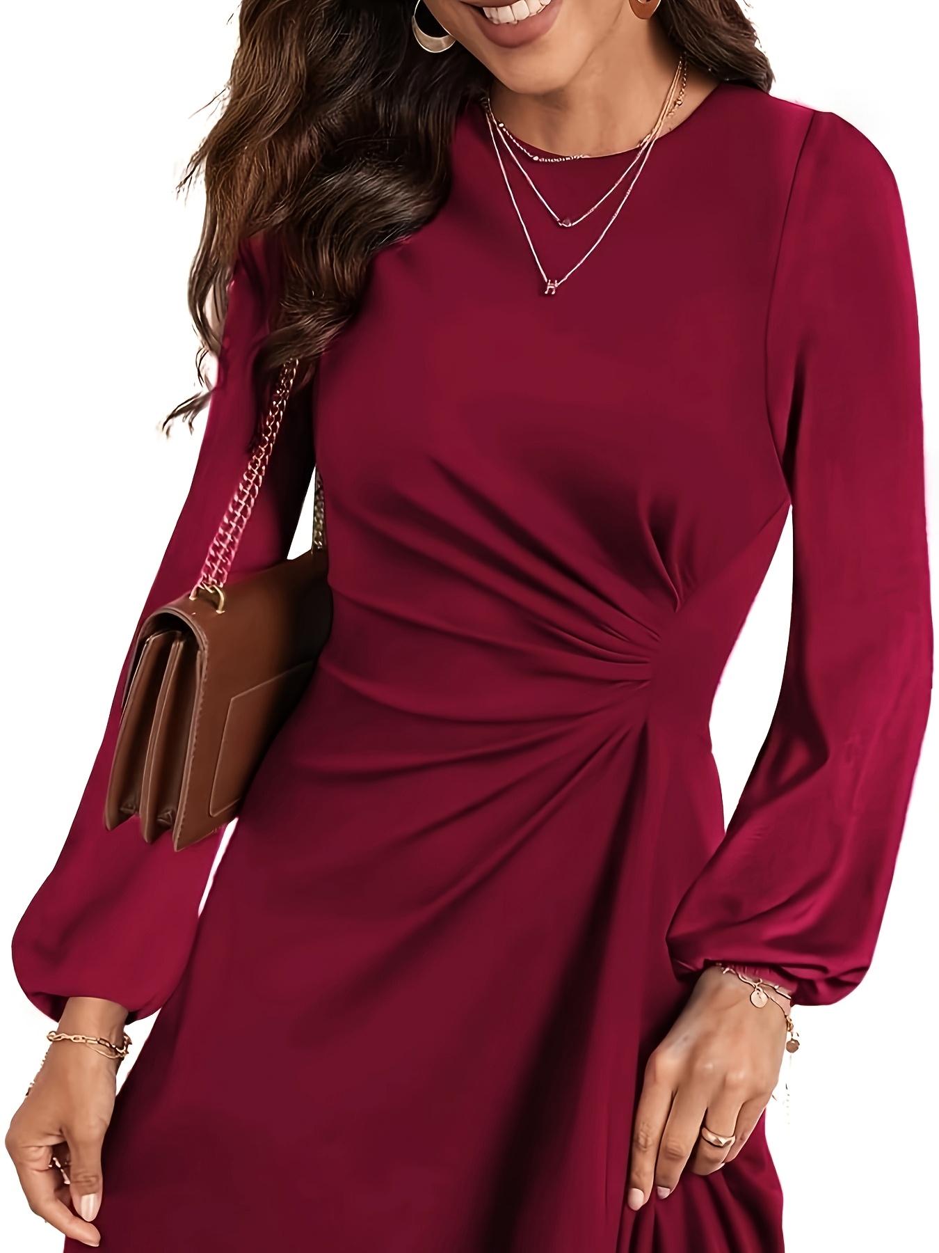 casual burgundy dress women great prices along with the latest styles. – Church suits for less main image 0