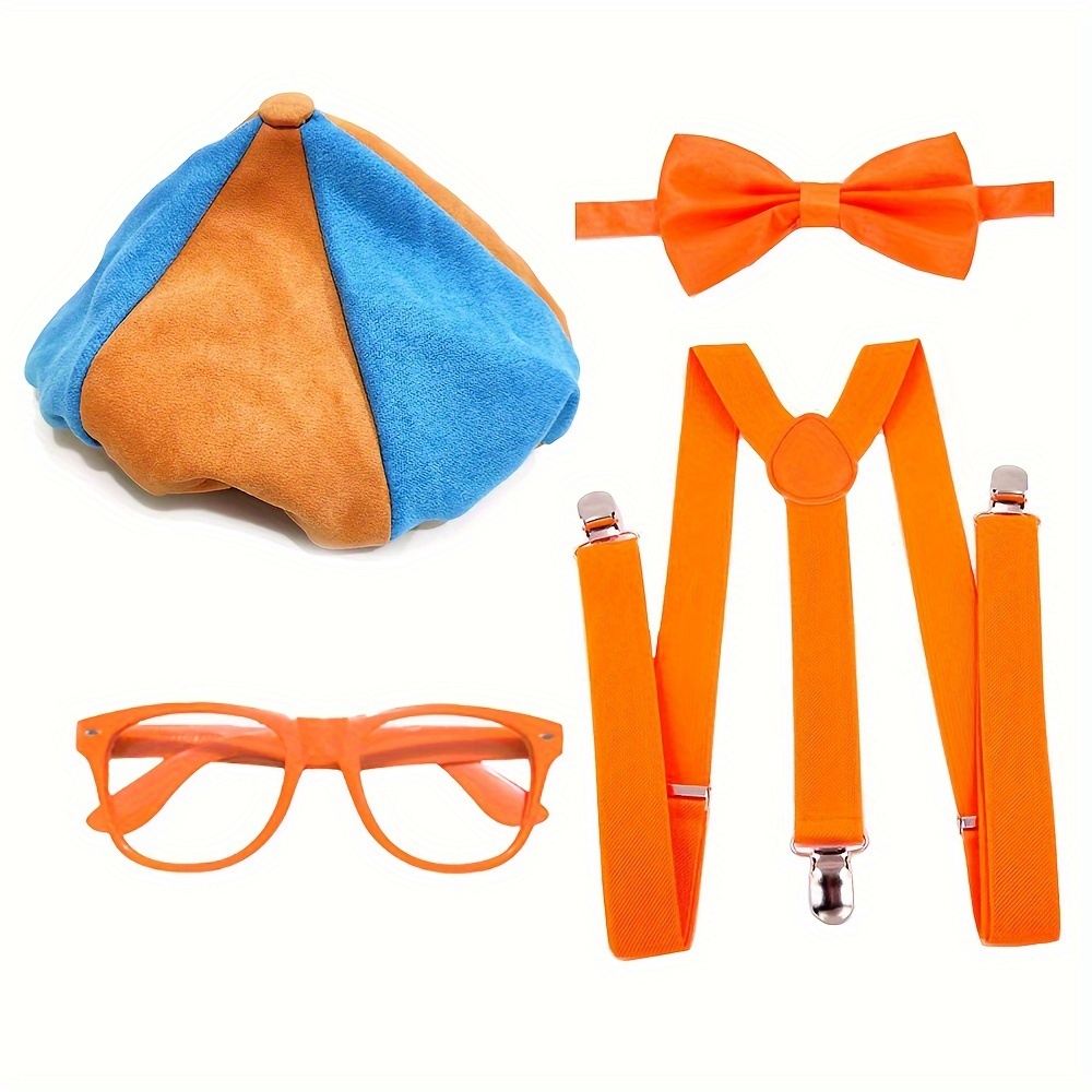 

Costume Accessory Set For Adults - Polyester Roleplay Kit With Bow Tie, Suspenders & Glasses - Christmas, Halloween & Educational