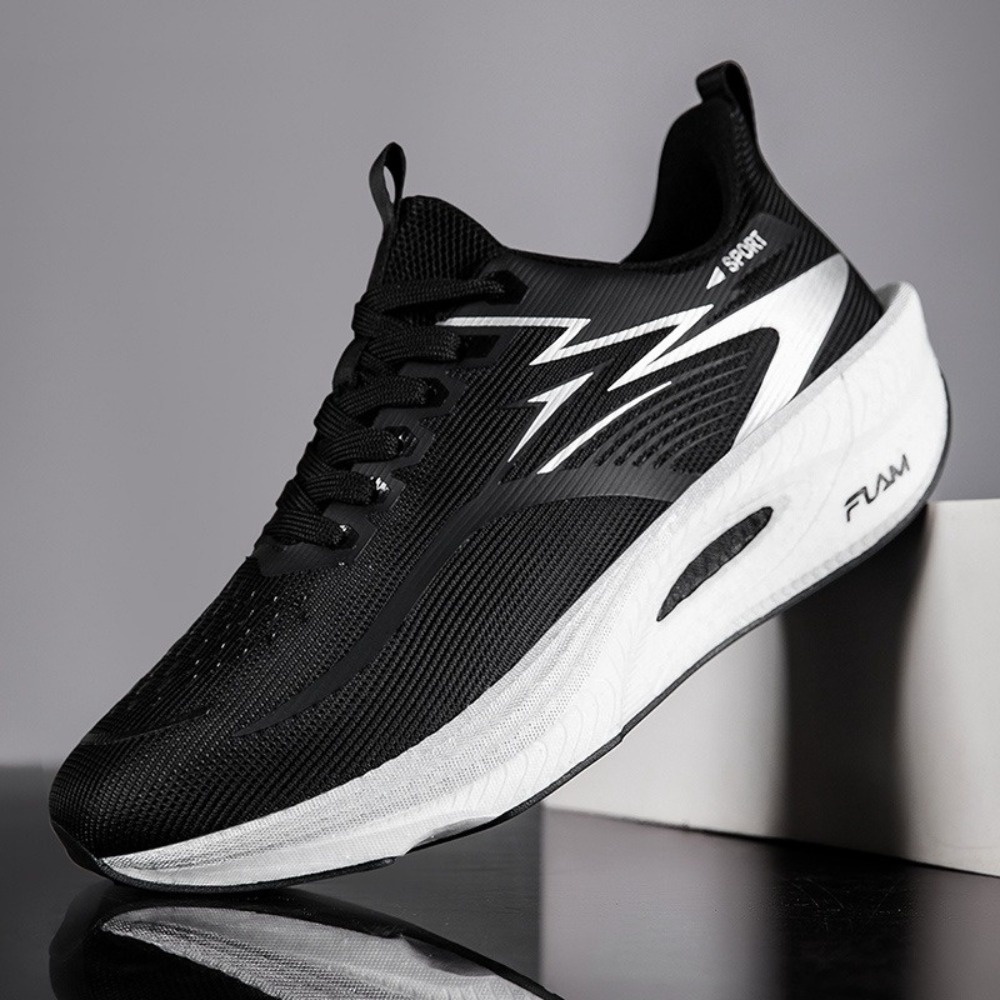 Men'S Ultra-Light Casual Athletic Shoes, 5 Colors, Professional Marathon Running Shoes, Carbon Plate Cushioning Training Sneakers, Breathable Low-Top Design with Fluorescent Upper, TPR Sole Suitable for All-Season Training, Gym, Track And Field