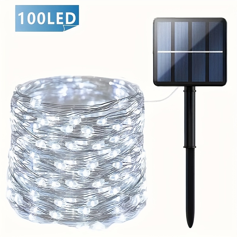 Solar Powered 50/100/300 LED Fairy Lights String, Metal Freestanding Garden Lights, Multicolor Rechargeable Nickel Battery, 600mAh Capacity for Patio, Party, Wedding, Christmas Decorations