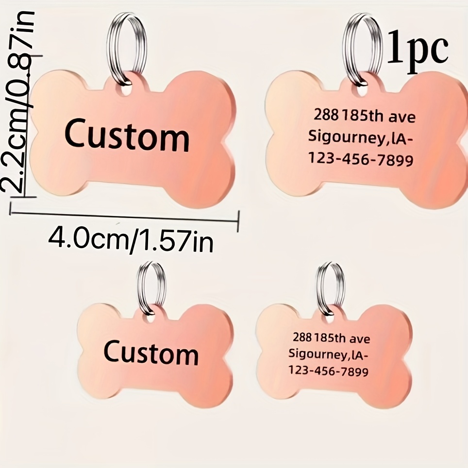 Stainless Steel Dog Tag Pet Pendant with Mirror Engraving