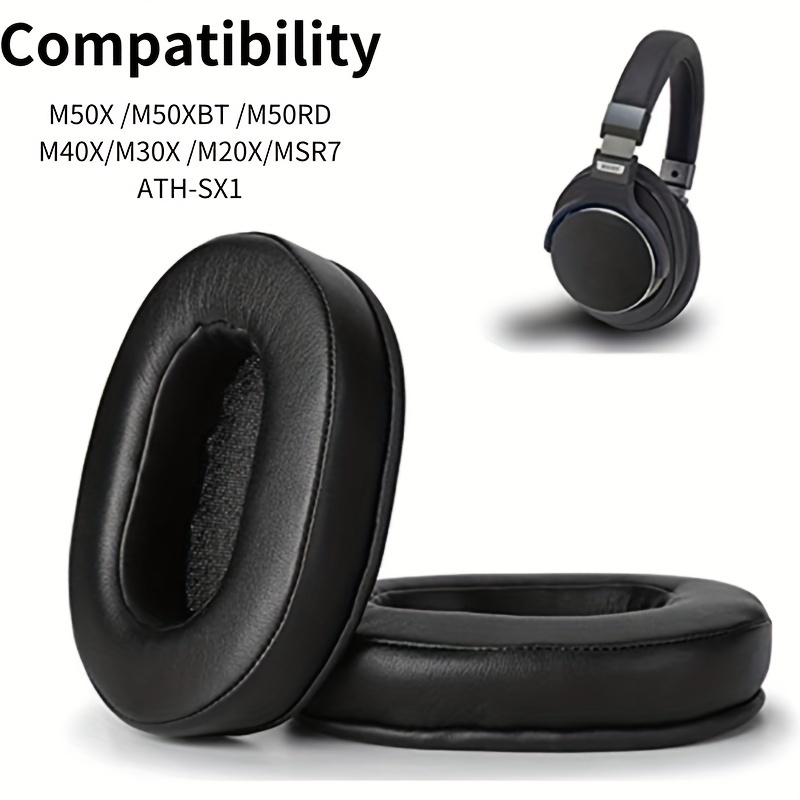 m50x ear pads cushions replacement compatible with   ath m50x m50xbt m50rd m40x m30x m20x msr7 sx1 monitor headphones ear muffs memory foam earpads details 2