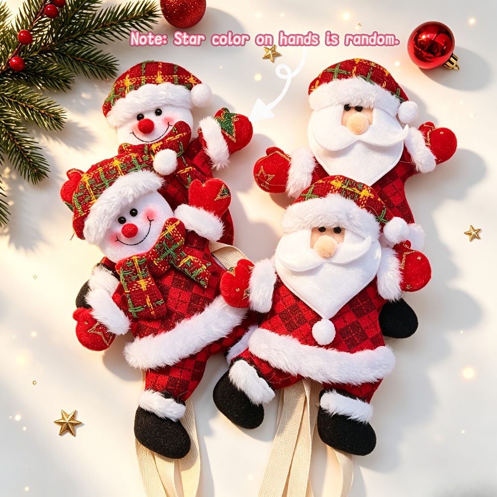 TEMU Ensemble de 4 créatifs attaches de rideaux de Noël de Père Noël 2026, de neige de Noël, support de rideau de Nouvel An pour la décoration de