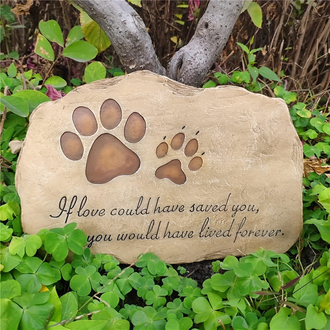 

Pet Memorial Stone Grave Marker For Dog Or Cat, Pet Dog Garden Stone For Outdoor Backyard Patio Or Lawn, Sympathy Pet Dog Loss Gifts (paw Print Stone)