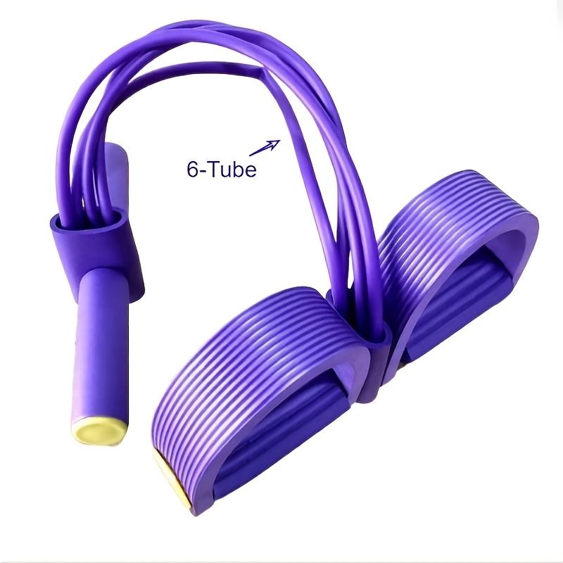 TEMU Pedal , Multi-functional Yoga Pull Rope With Handle, Unisex Pedal Tension Exerciser, Foot Pedal With 6 Strands, Thickened Foot Pedal, ,