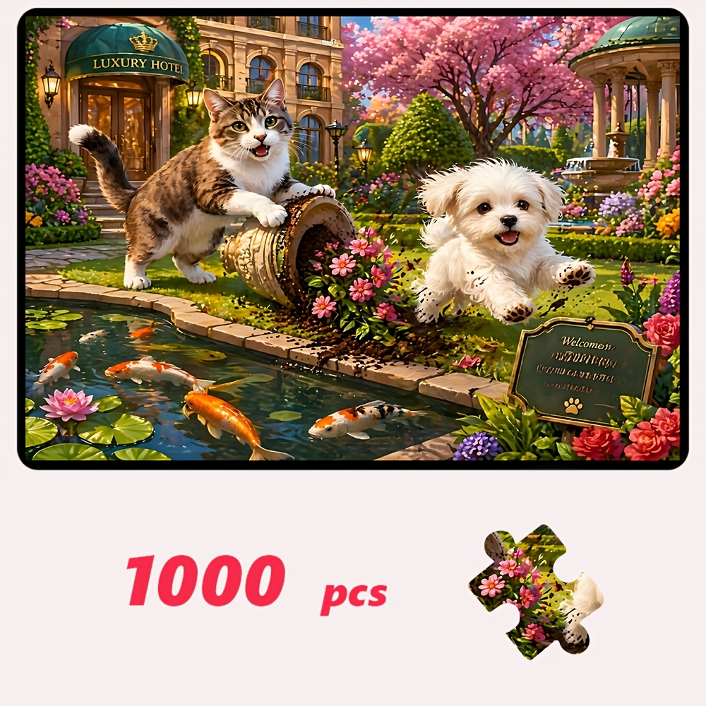 TEMU 500pcs/1000pcs Adult Jigsaw Puzzle, Large Puzzle Gift For Family Interaction, Diy Puzzle For Home Decor, High-quality Family Fun Puzzle Designed