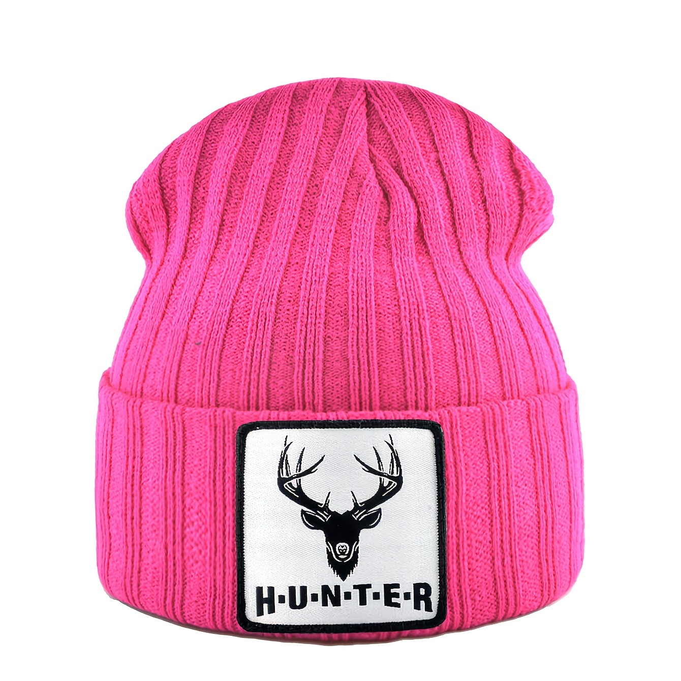Image of Men's Beanie Women's Winter Windproof Warm Knitted Hat Unisex Animal Embroidery Outdoor Sports Beanie