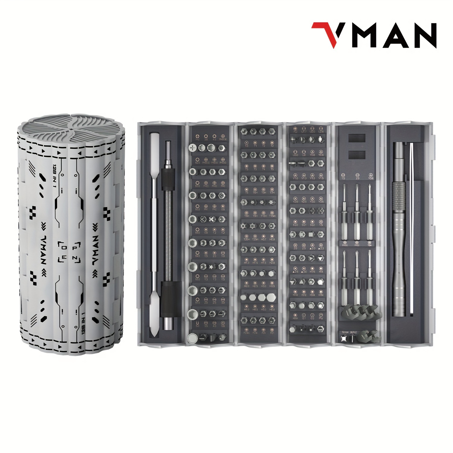Image of 1 Set 128in 1 Precision Screwdriver Set, Magnetic Driver Kit With Flexible Shaft, Professional Magnetic Repair Tool Kit For Computer, Laptop, Camera, Game Console, Men Tools Gift