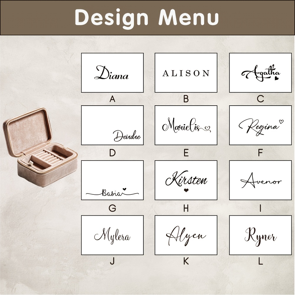 Personalized Jewelry Organizer with Velvet Interior