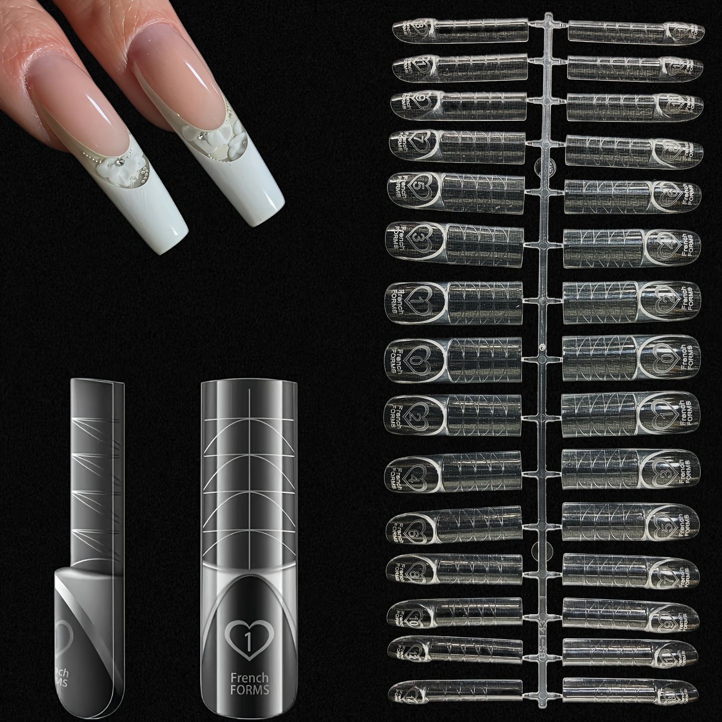 E-shop Space French Nagelverlängerungsform - Wiederverwendbare Multifunktionale Acrylform - 3D-Bautechnologie, Geeignet für Salon und Heimgebrauch,