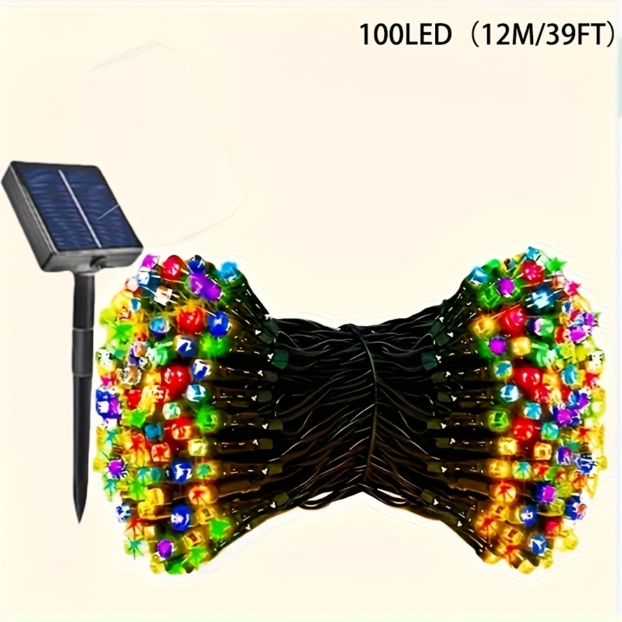 Image of Solar Powered Outdoor String Lights With 11 Lighting - Durable And - Ideal For Garden, Yard, Party, Christmas, Halloween Holiday Decorations - Warm White/colorful/gift