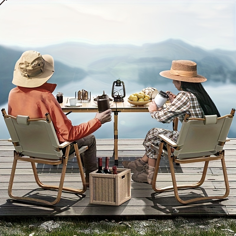  ZHAOJ Mesa plegable portátil, mesa enrollable de madera ligera,  mesa de picnic estable multifuncional para camping, viajes, patio, barbacoa  de jardín, estilo A : Hogar y Cocina