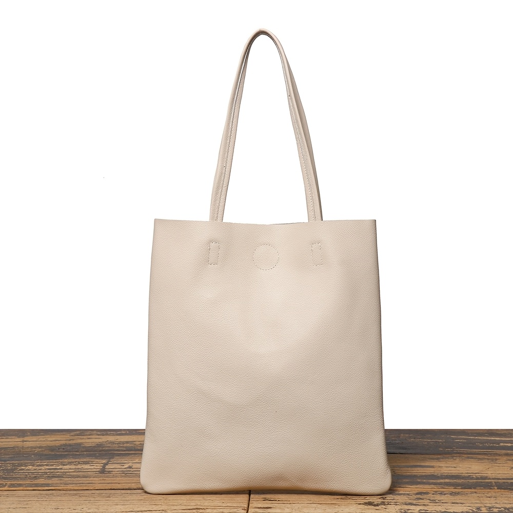 New Genuine Leather Women's Bag, Gym Bag, Handbag, Minimalist Versatile Tote Bag, Large Capacity Premium Trendy Shopping Bag, Top-Grain Cowhide Beach Bag