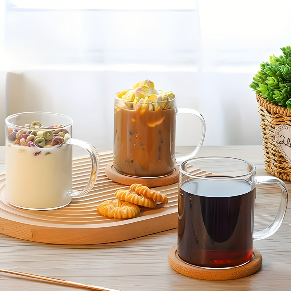 4 st. 12 oz. glaskaffemugg med färgglad handtag. transparent - Temu Sweden