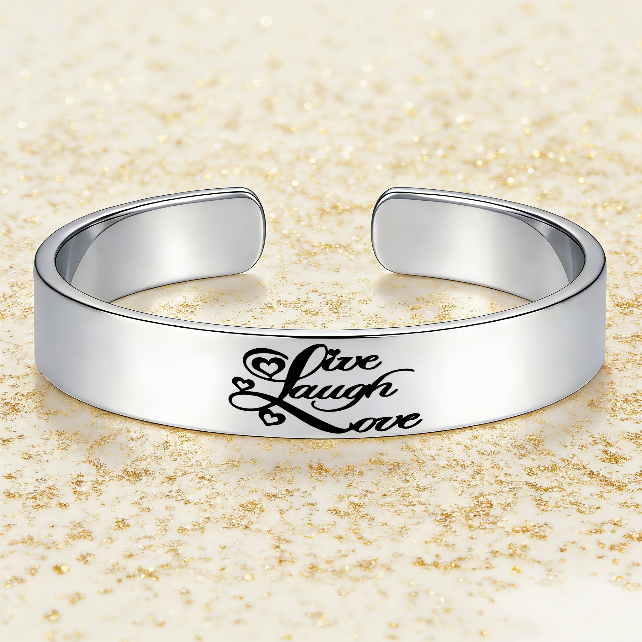 Inspirational 304 Stainless Steel Open Bracelet