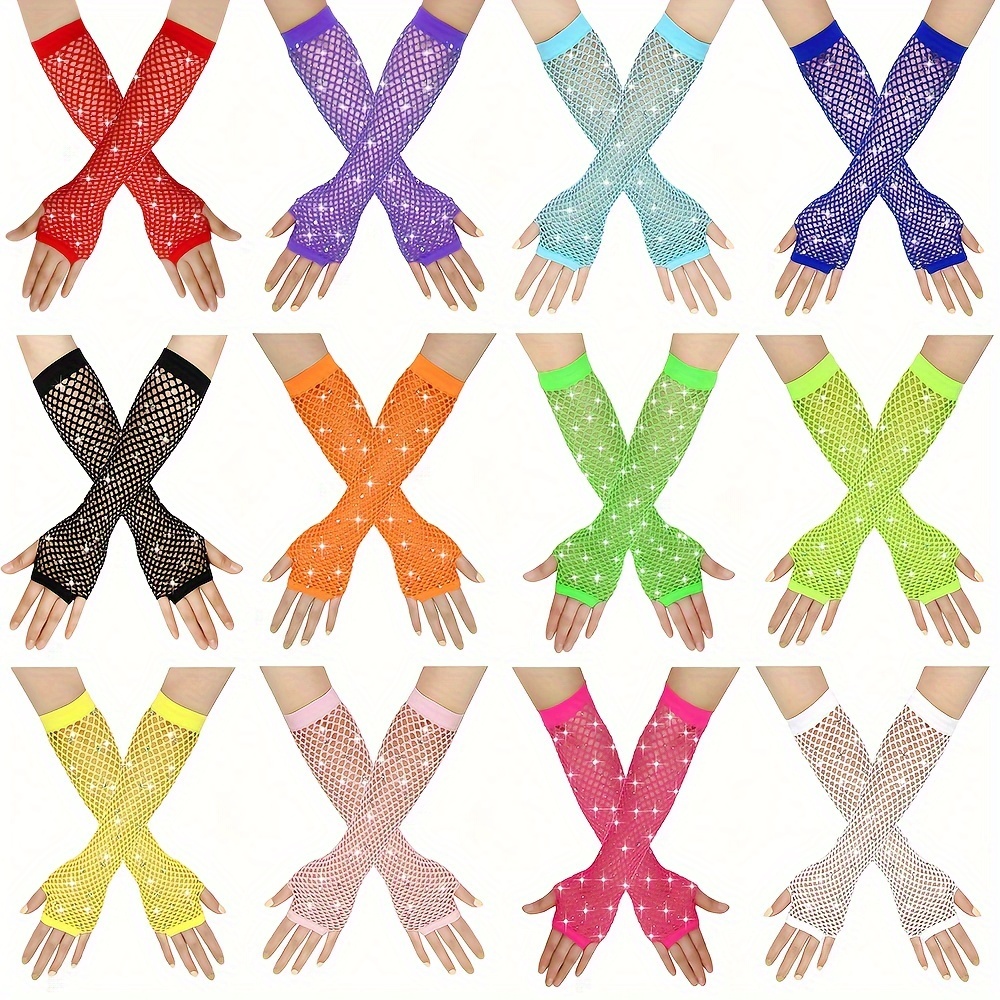2er-set prom   handschuhe party mesh netz elastische handschuhe europäisch und amerikanisch retro -border   hot bohrte lange handschuhe